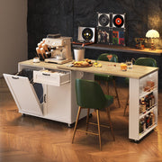 Rotating Kitchen Island with Trash Cabinet