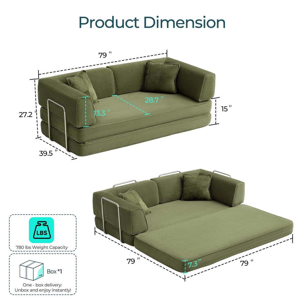 Corduroy Convertible Sofa Bed