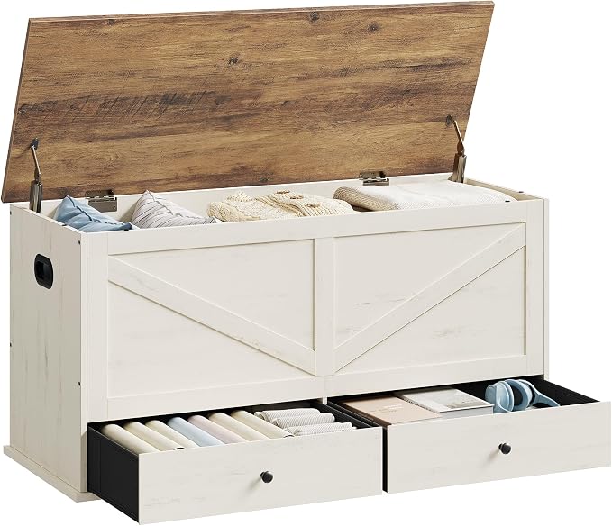 Farmhouse Storage Bench with Drawers