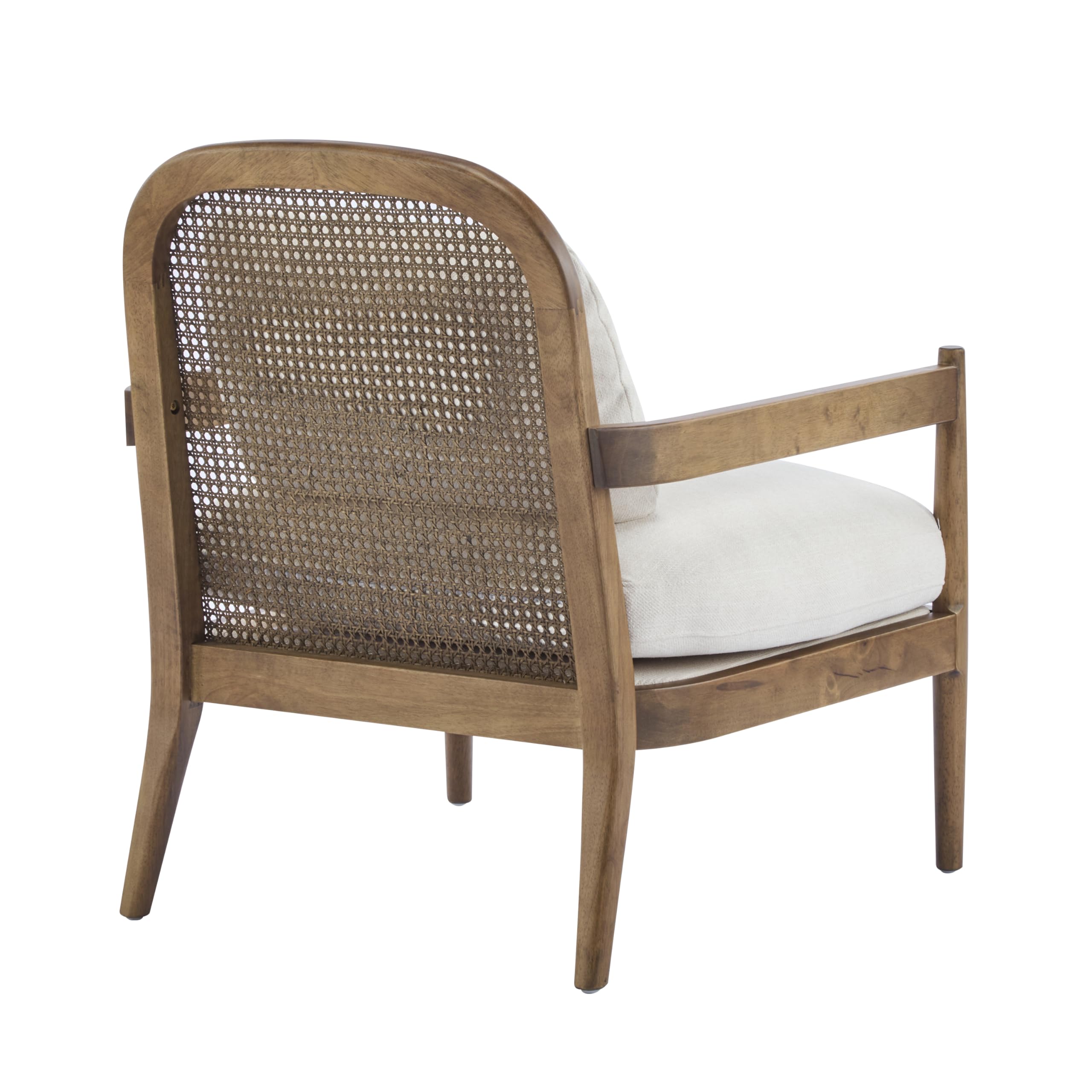 Mid-Century Club Chair Set of 2 with Rattan Back