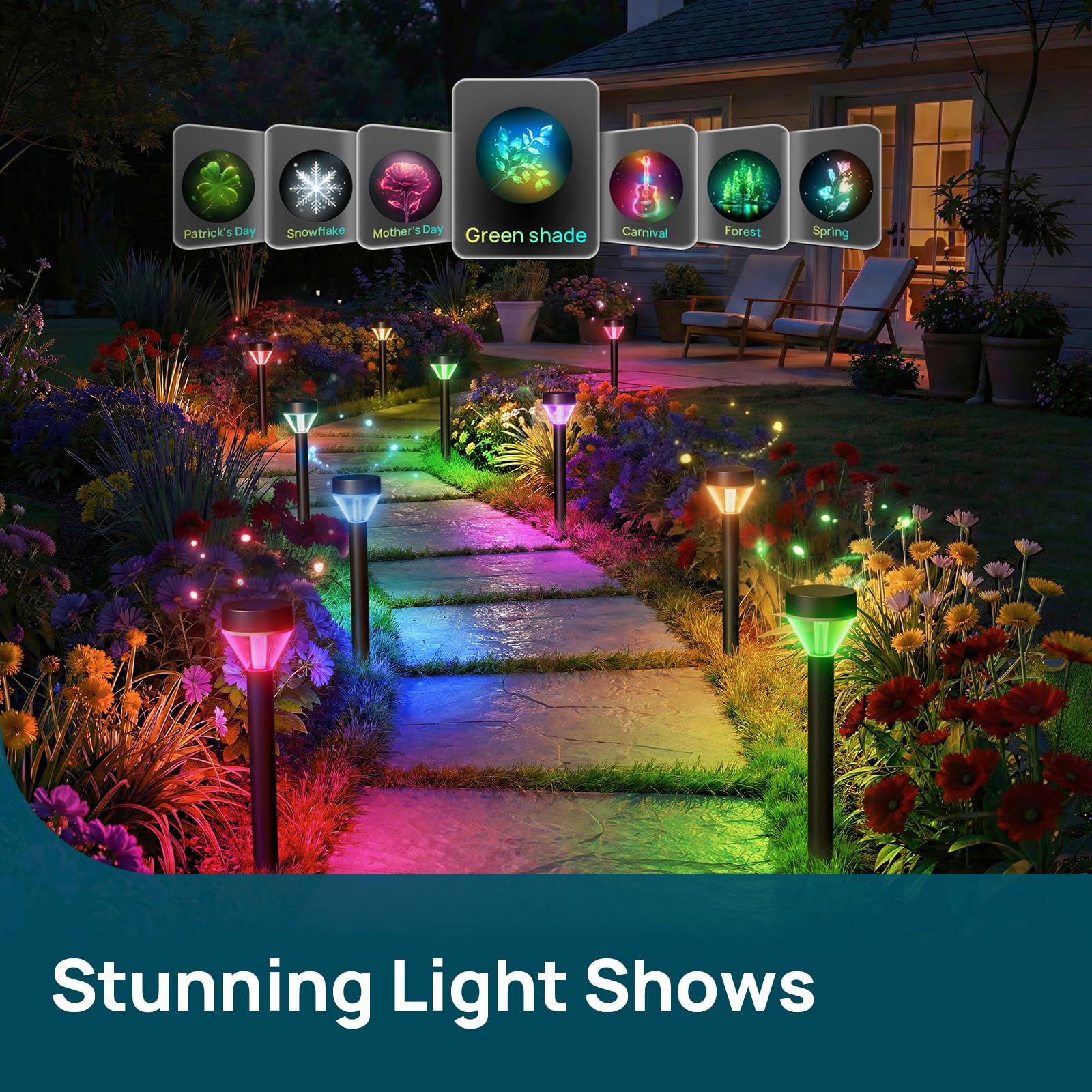 Smart Landscape Path Lights – Multi-Zone, Color-Changing, 4-Pack