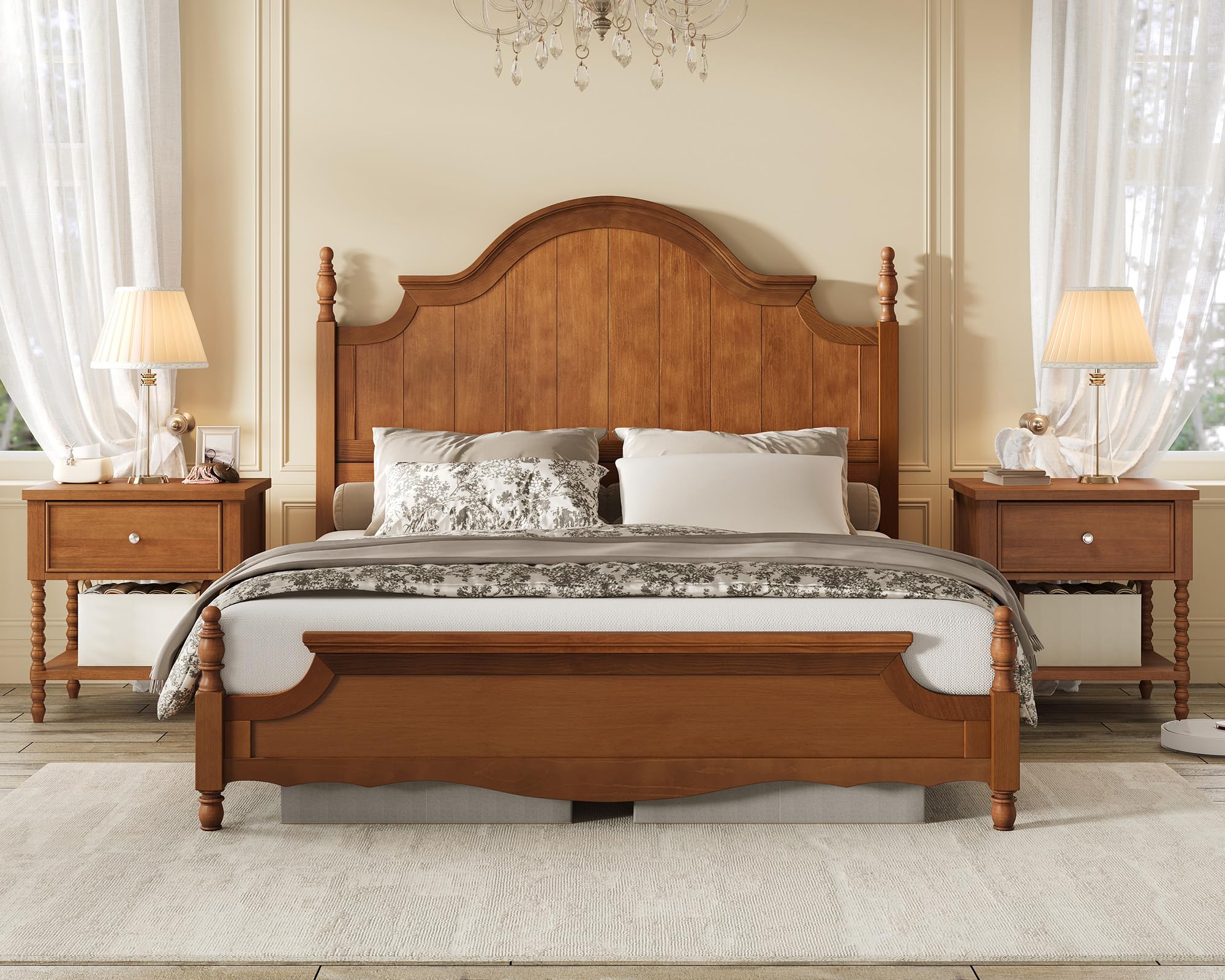 AMERLIFE 3-Piece Bedroom Set, California King, Brown