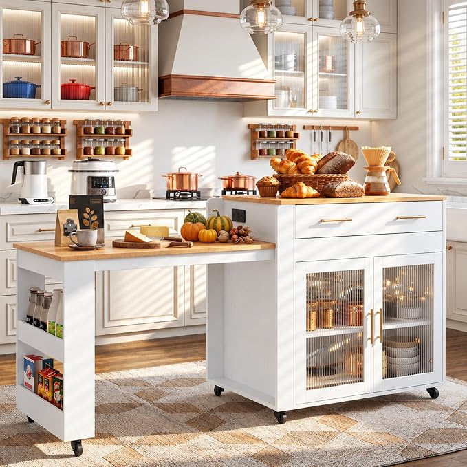 Extendable Rolling Kitchen Island