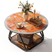 Round Coffee Table with Mat