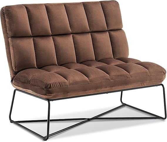 Velvet Armless Loveseat