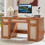Rattan-Style Storage Desk