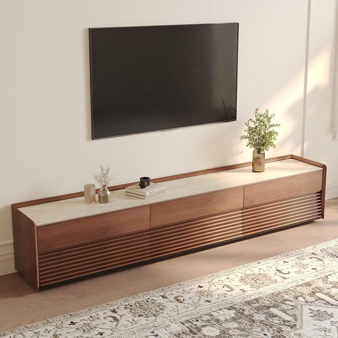 Wood TV Stand with LED Lighting