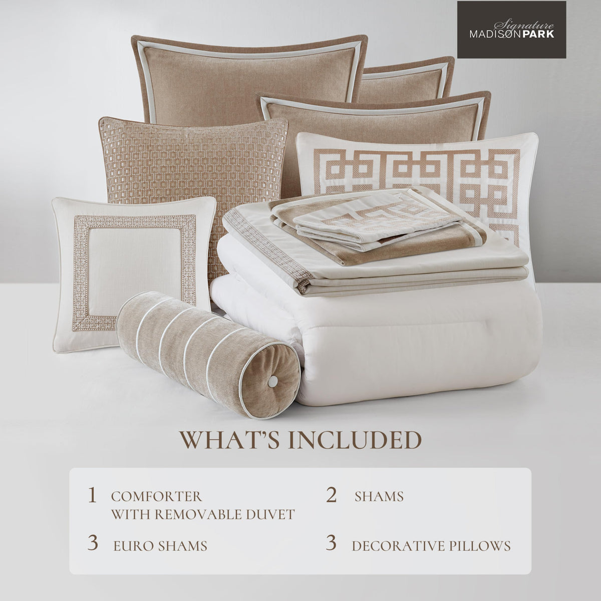 Embroidered King Comforter Set, 9-Piece