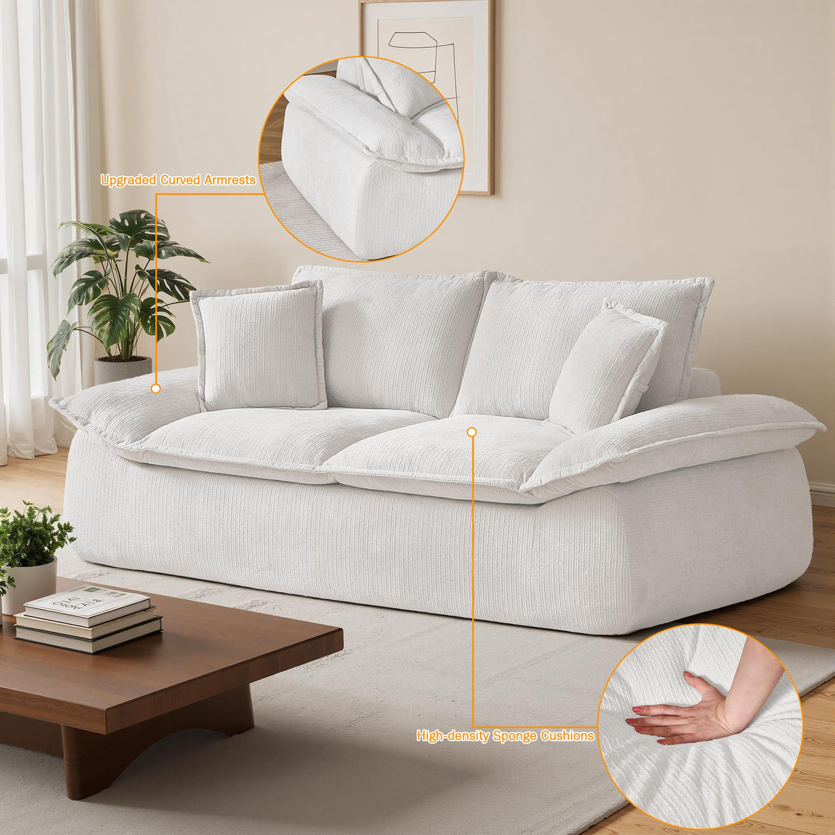 Chenille Boneless Loveseat