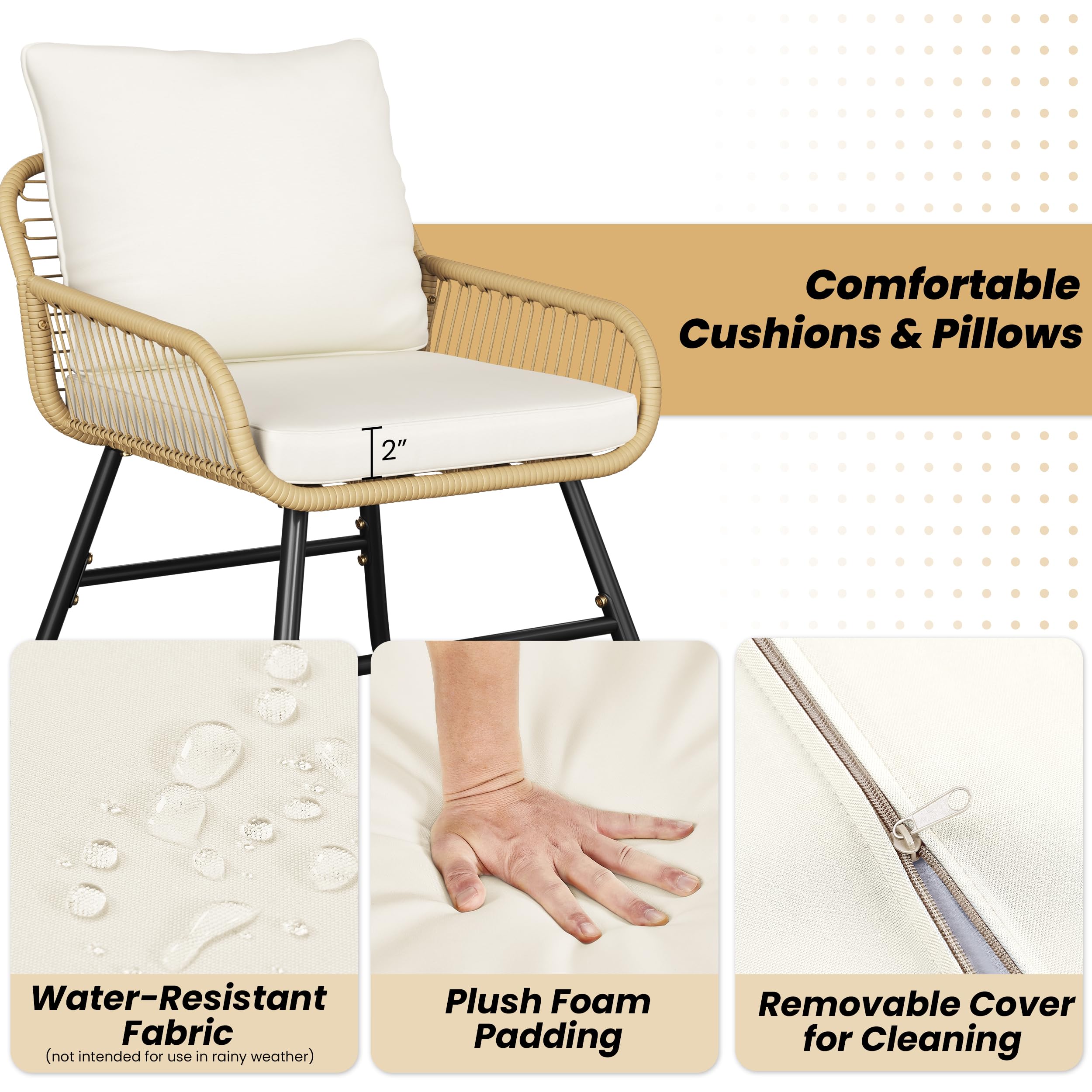 Wicker Patio Conversation Set with Cushions