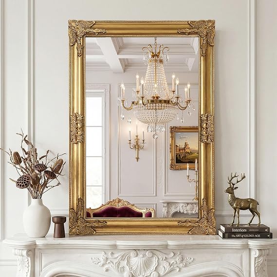 Ornate Gold Baroque Wall Mirror