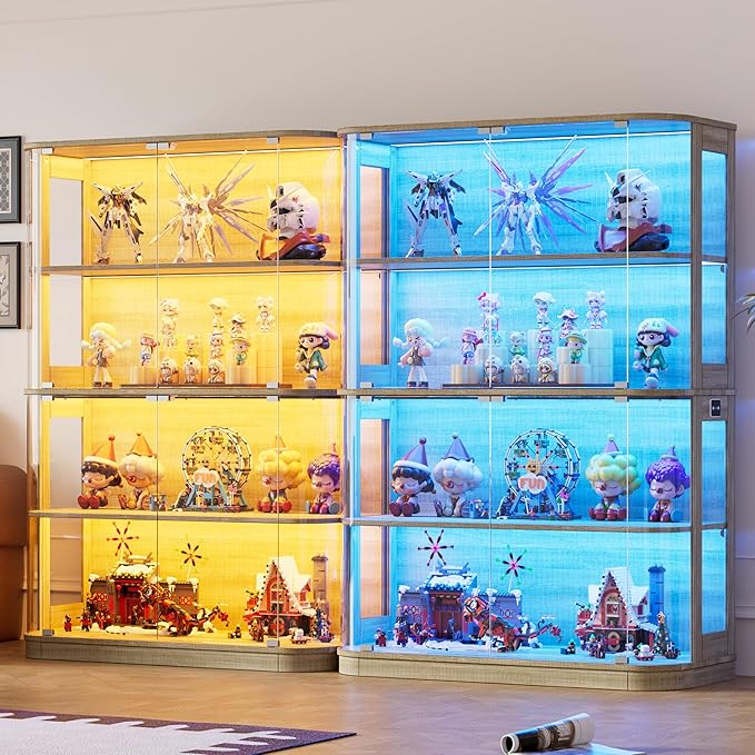 Large Glass Display Cabinet with LED Lights
