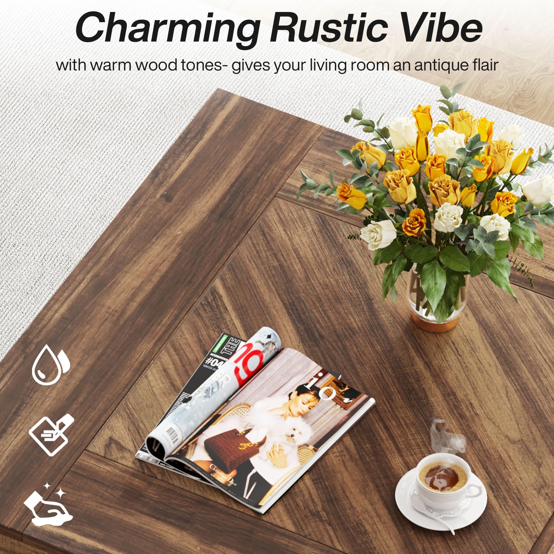 Square Coffee Table for Living Room