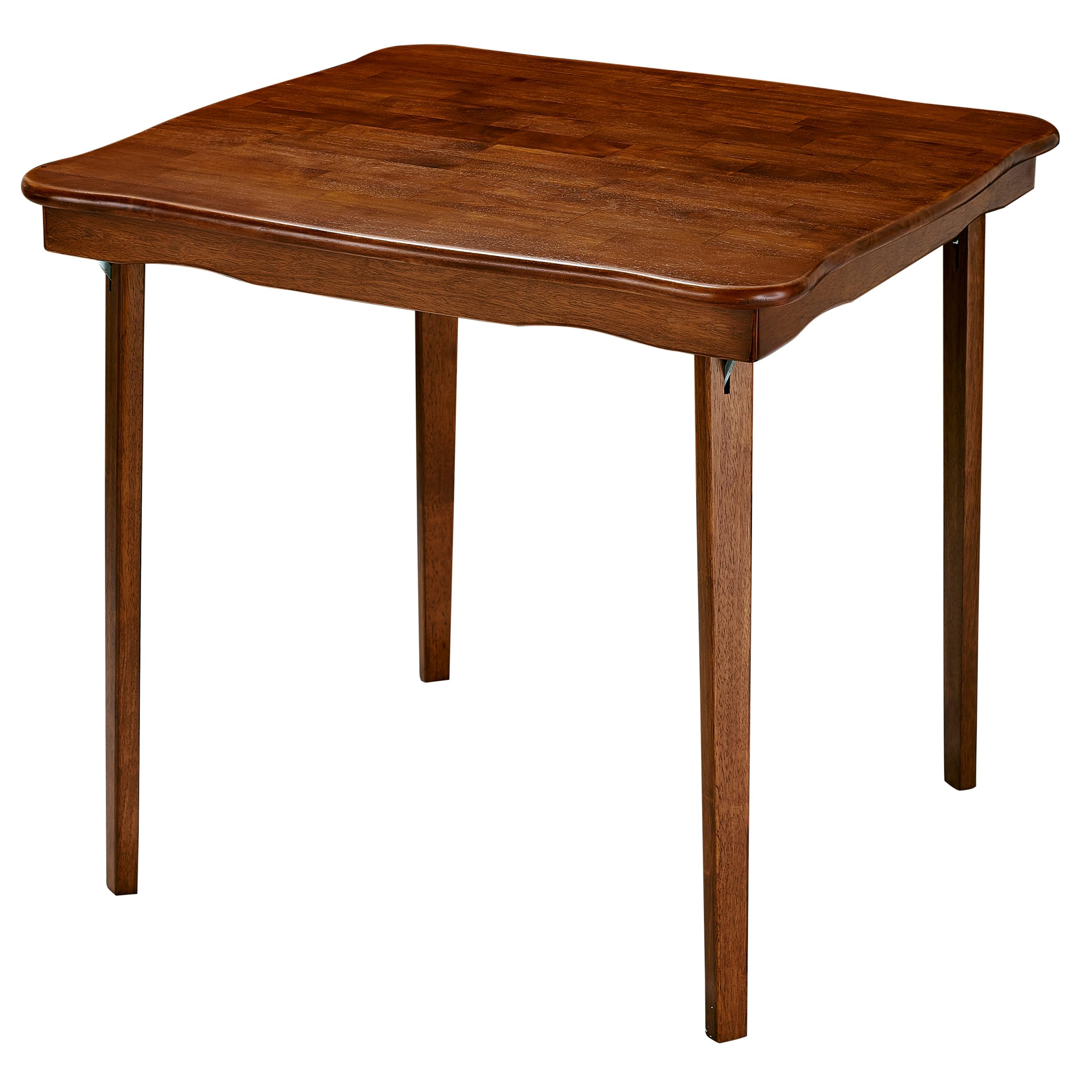 Scalloped Edge Solid Wood Folding Card Table