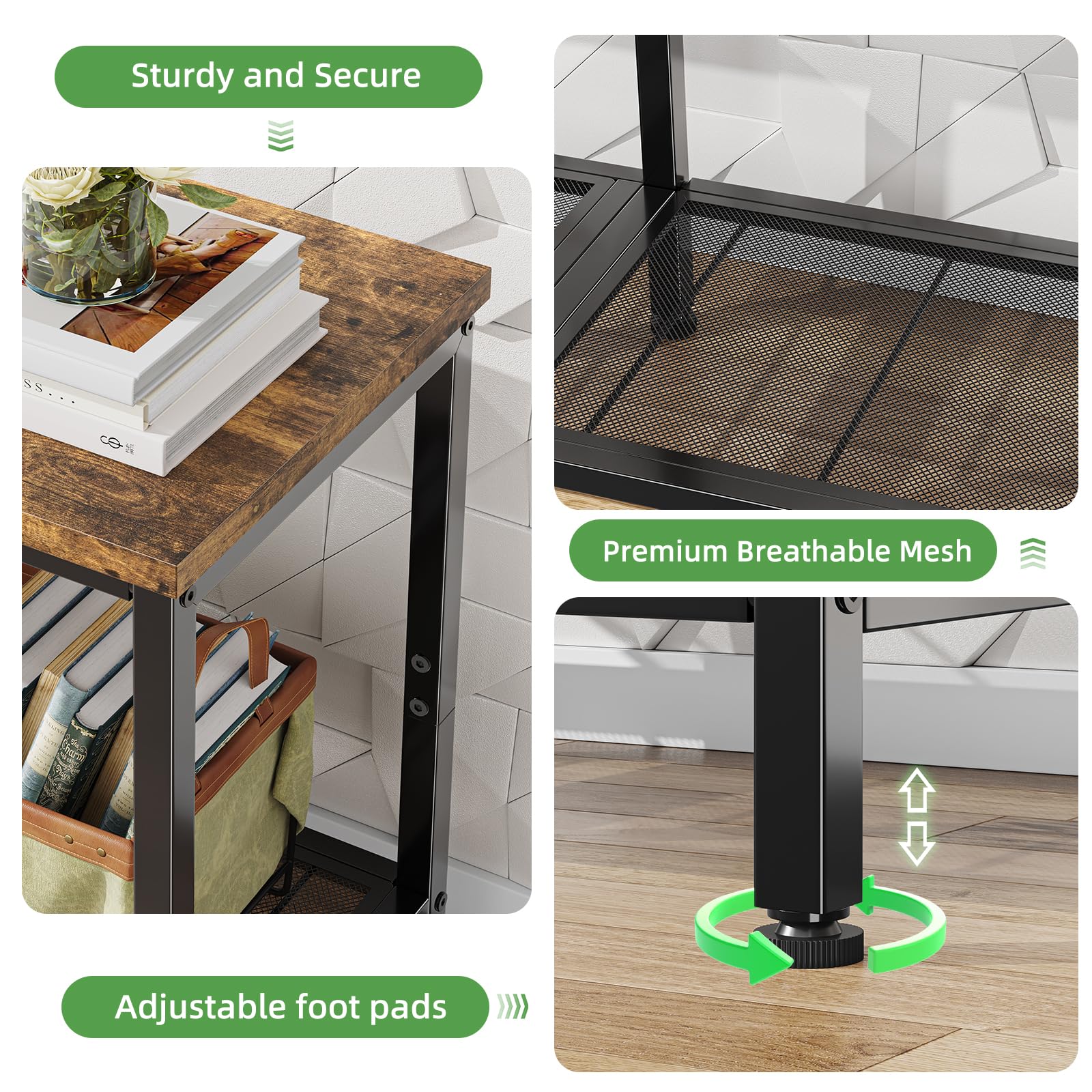 Simple Trending TV Stand for 50 Inch TVs, Entertainment Center with Open Storage Shelves, Media Console Table for Living Room, Rustic Brown