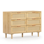 6-Drawer Rattan Dresser