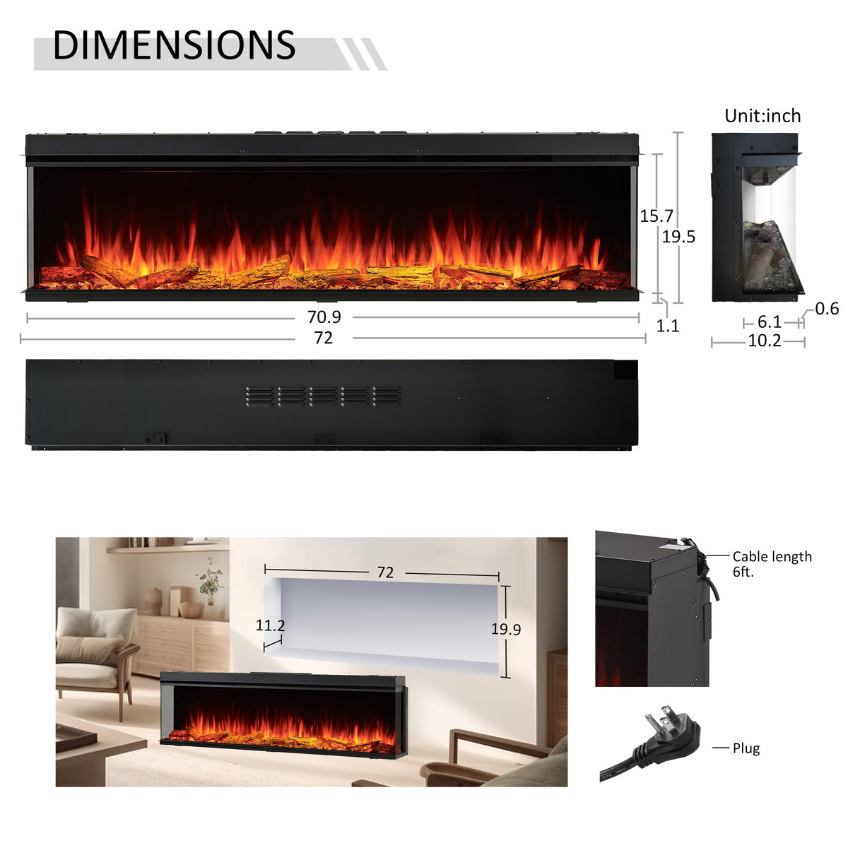 Smart Built-In Electric Fireplace