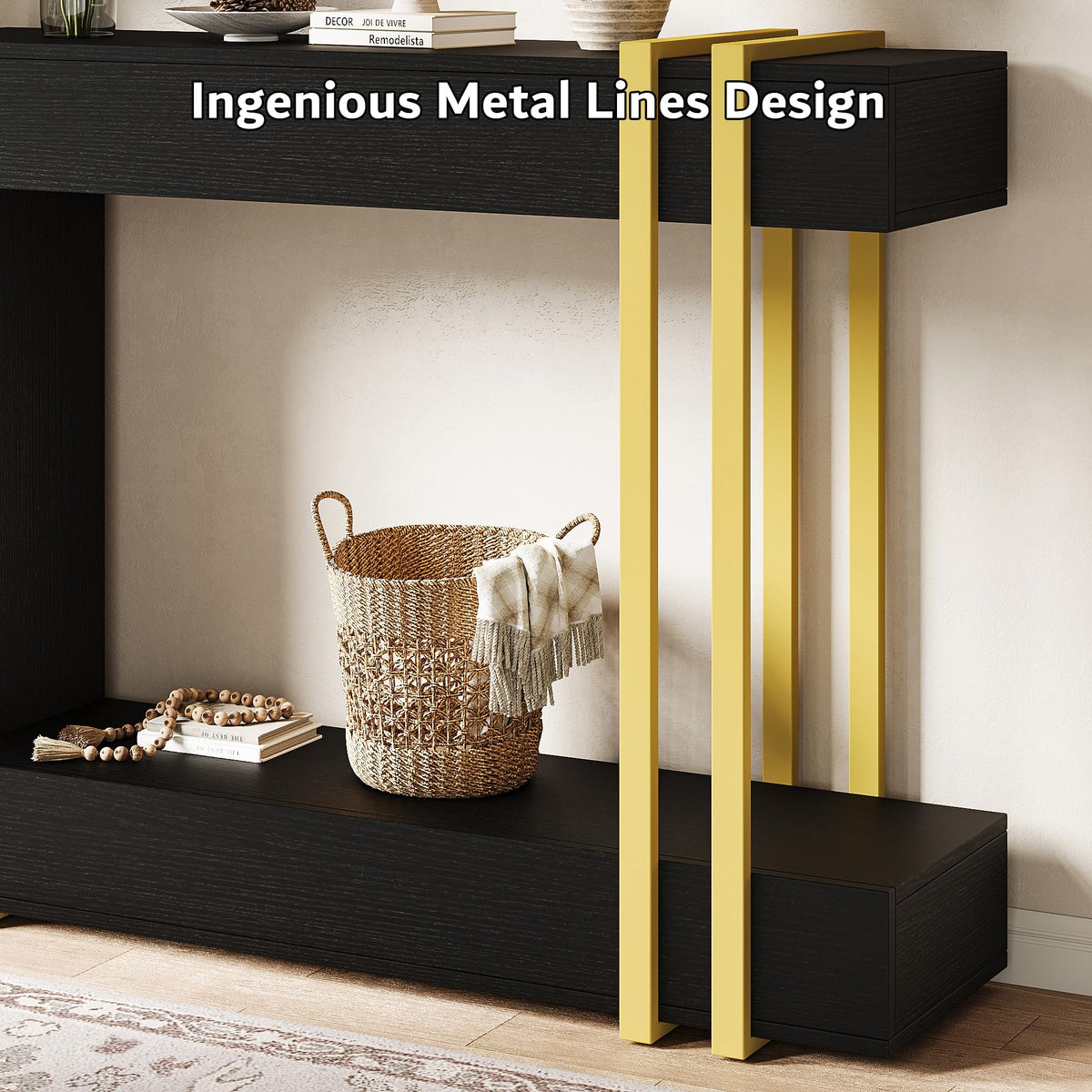 Black Two-Tier Console Table