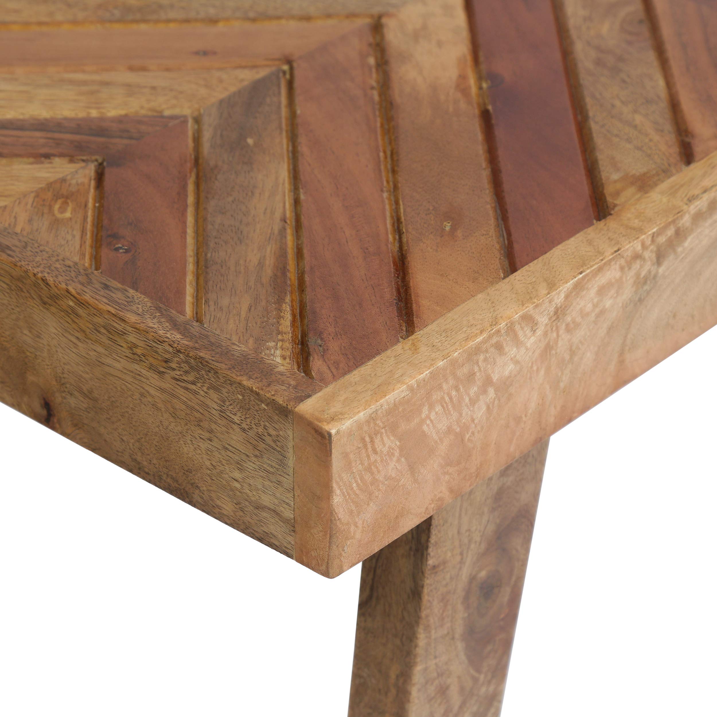 Mango Wood Dining Bench – Rustic Boho, Natural Brown