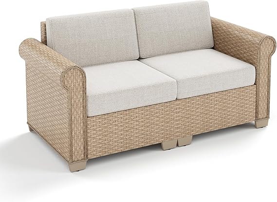 Modular Sectional Outdoor Sofa Set with Fire Pit Table & Waterproof Cushions