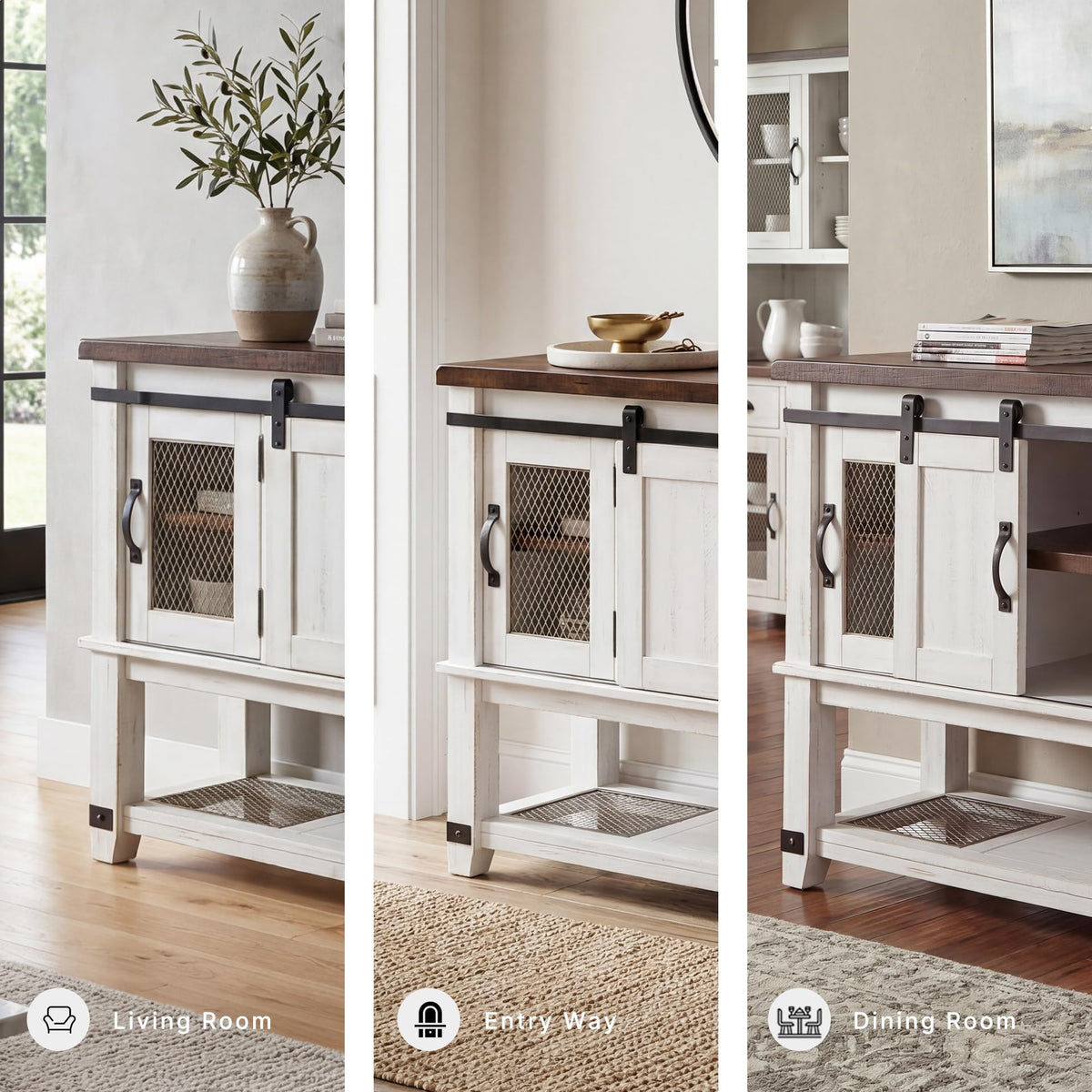 Signature Design by Ashley Valebeck Buffet Sideboard, Farmhouse Coffee Bar