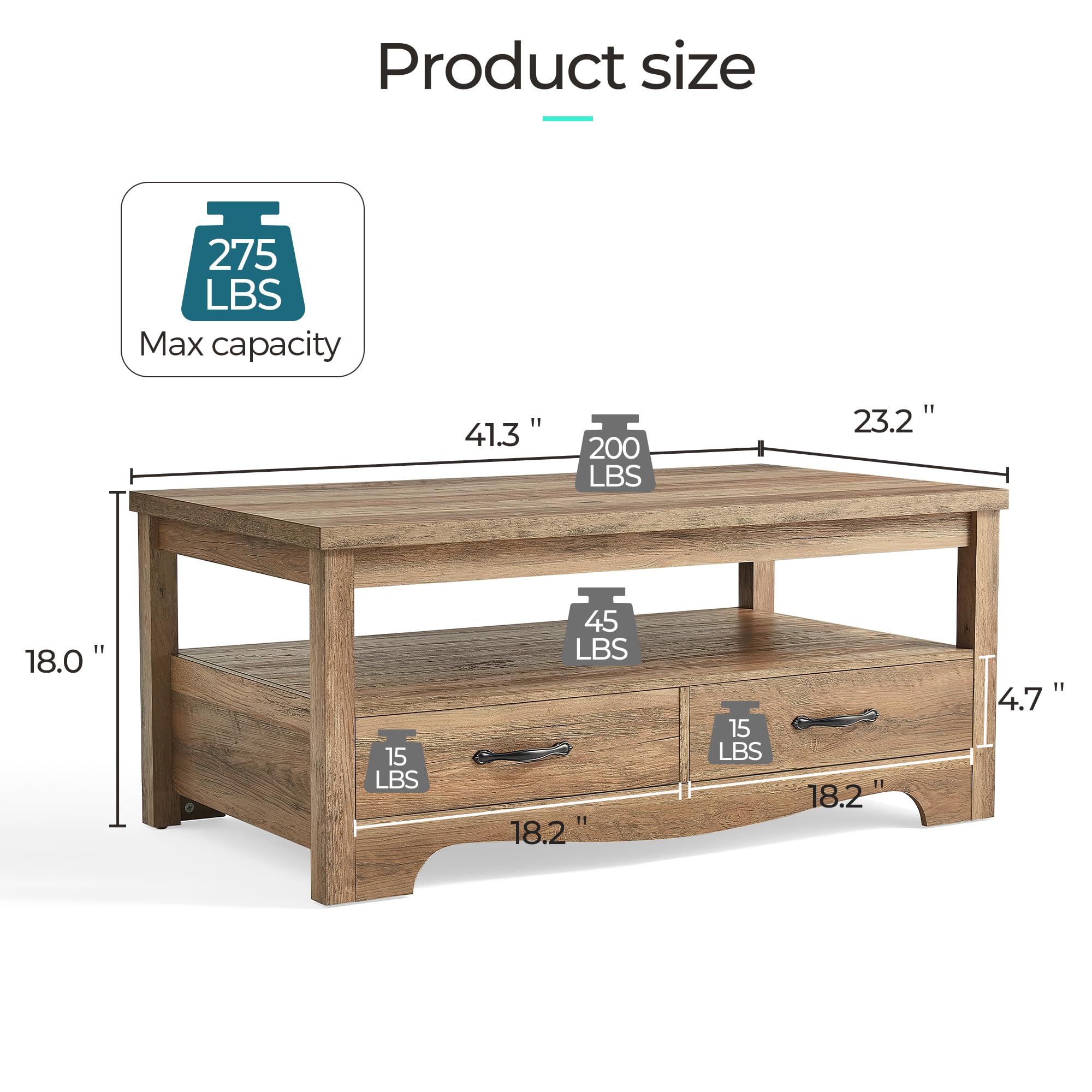 3-Piece Farmhouse Living Room Table Set
