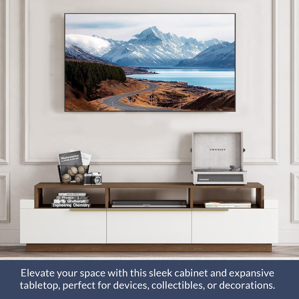 BELLEZE Broadway 70" TV Stand TV Stand & Entertainment Center - White