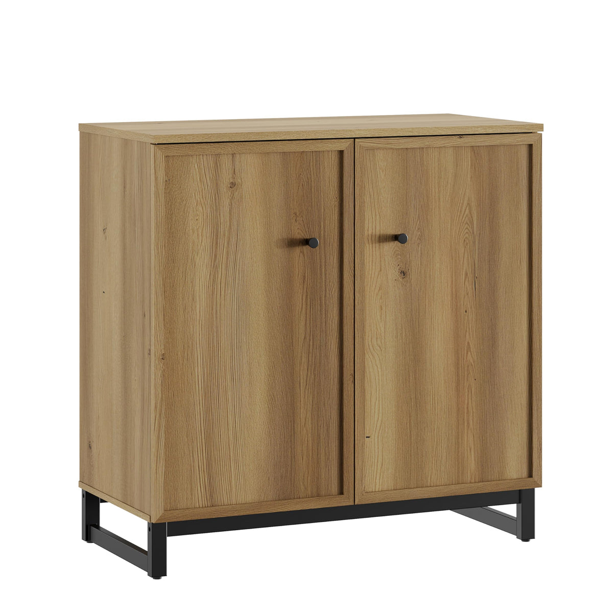Brown Oak Sideboard Set of 2