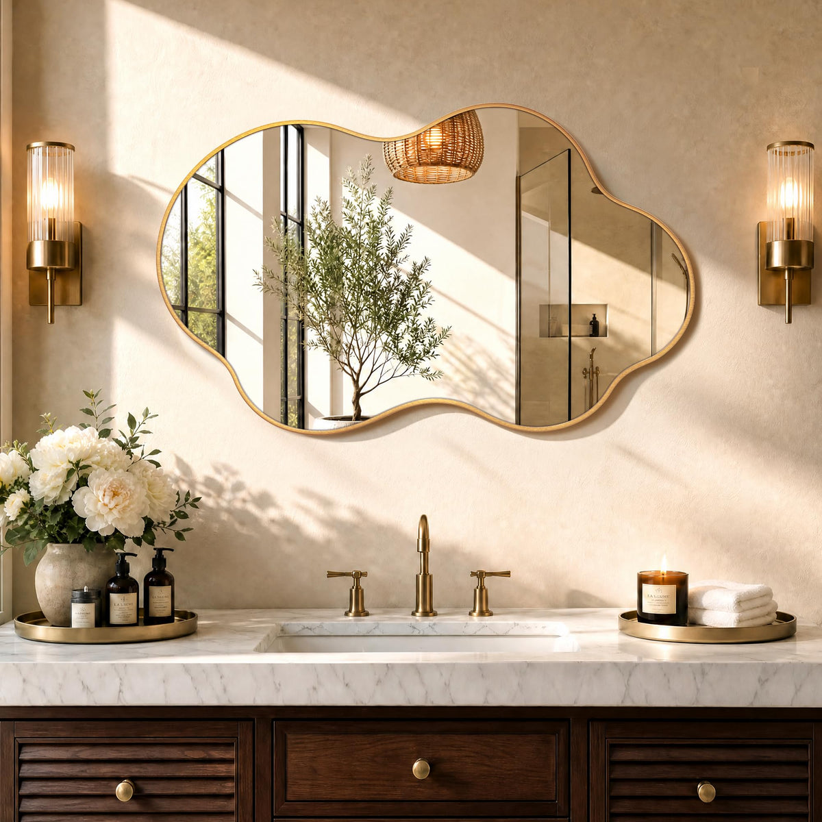 Gold Asymmetrical Wall Mirror
