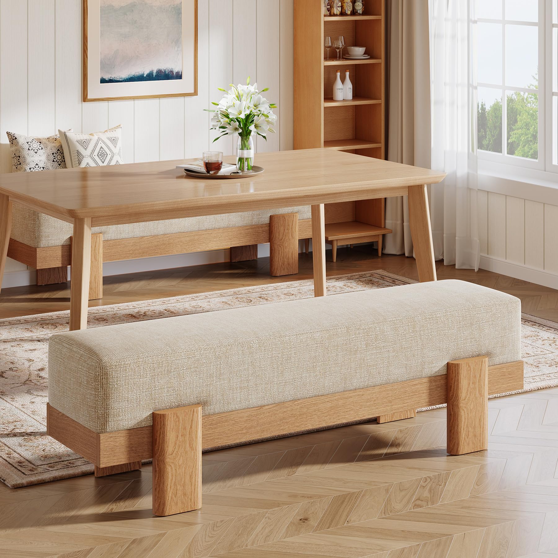 55-Inch Upholstered Dining Bench