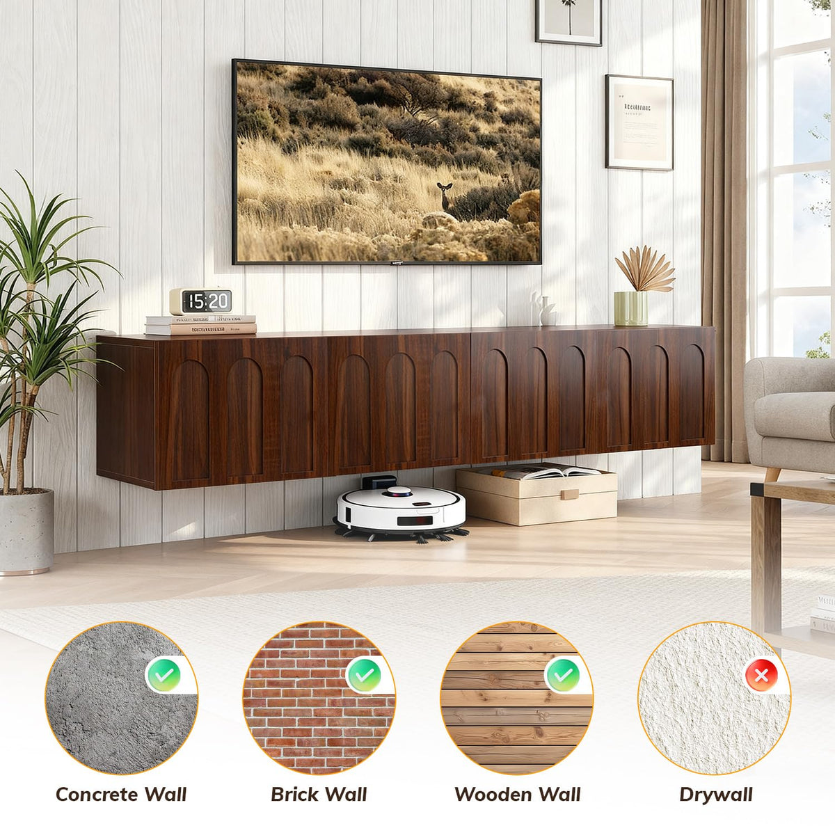 Fluted Floating TV Console