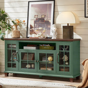 Farmhouse Sideboard Buffet Cabinet with Glass Doors
