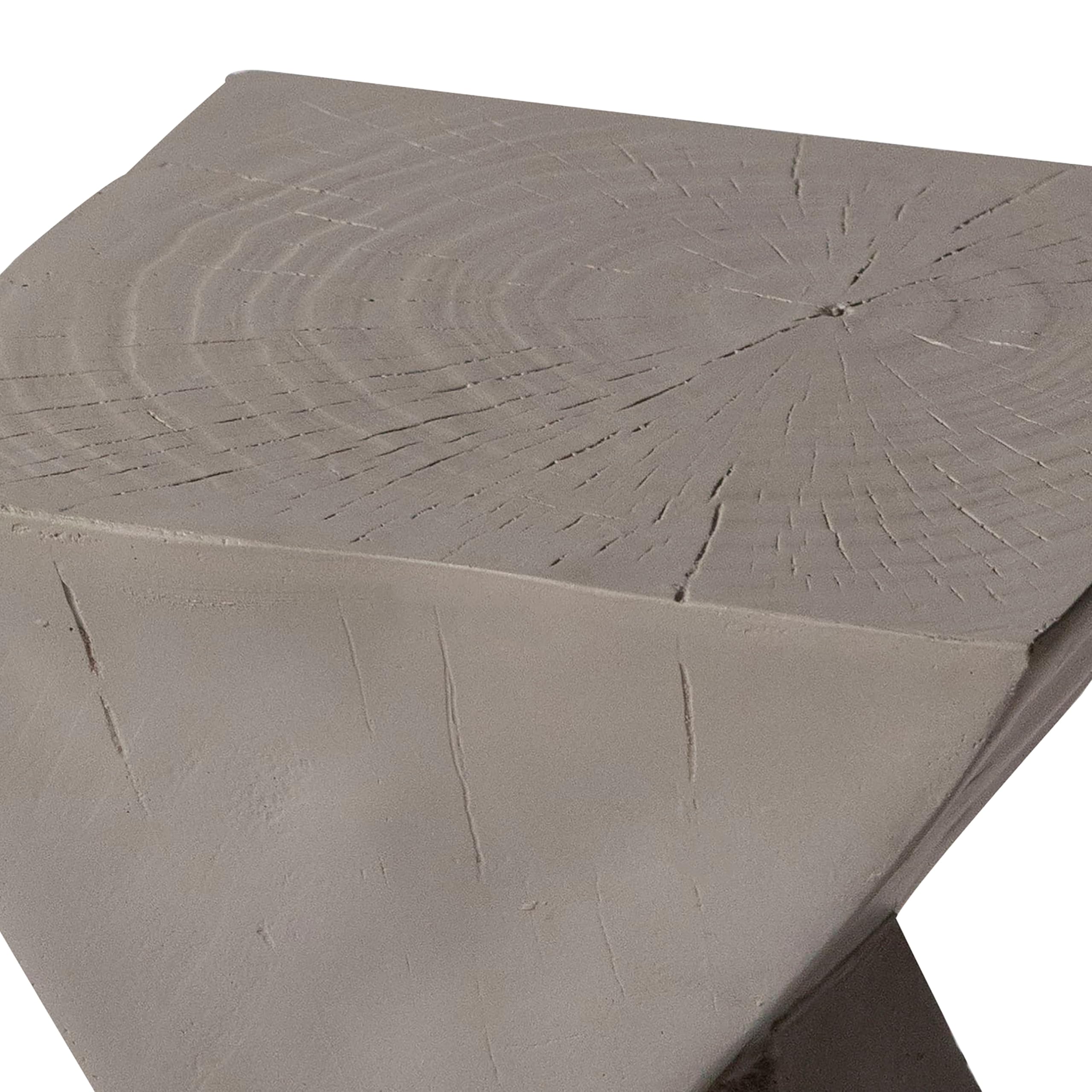Twisted Fiberstone Side Table – Indoor & Outdoor Accent Stool