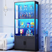 67" Glass Door Display Cabinet – 4-Tier Curio Cabinet