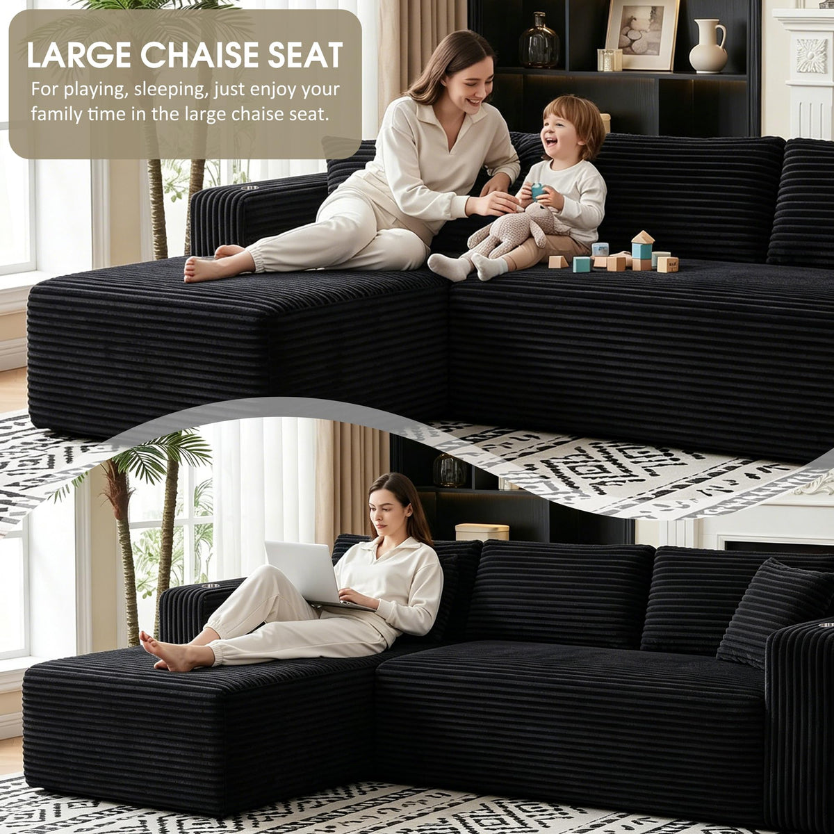 Modular Corduroy Sectional Sofa