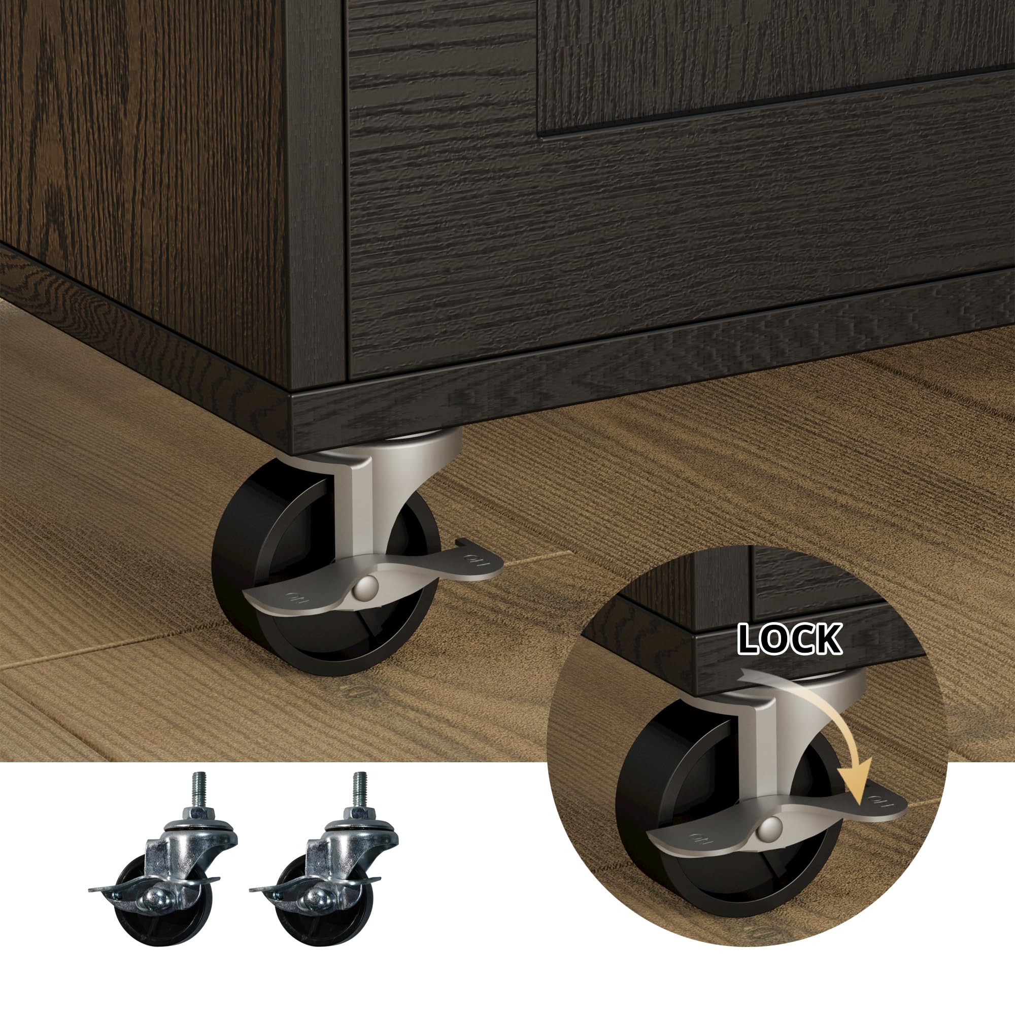 Rolling Kitchen Island with Drop Leaf