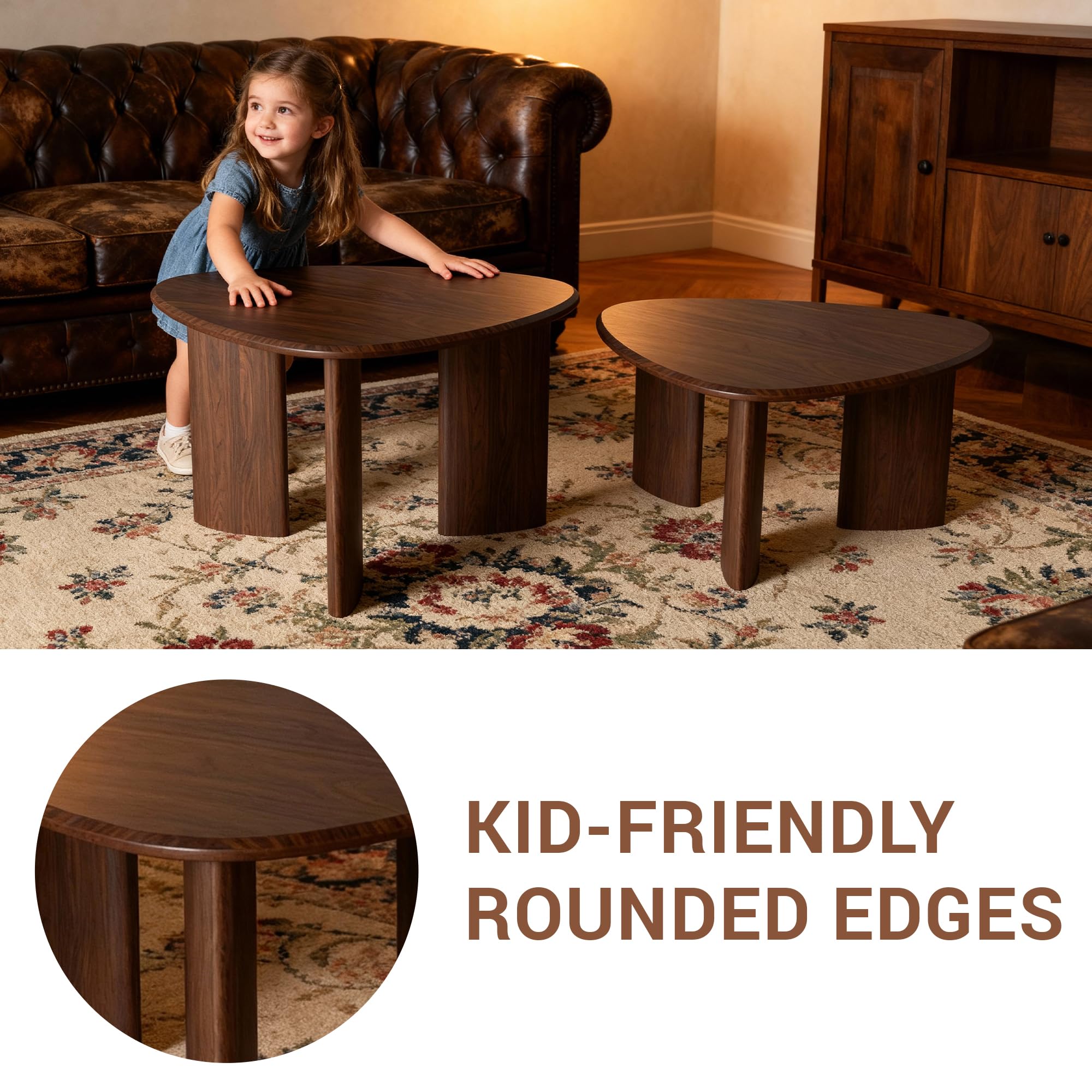Triangular Nesting Coffee Table Set of 2