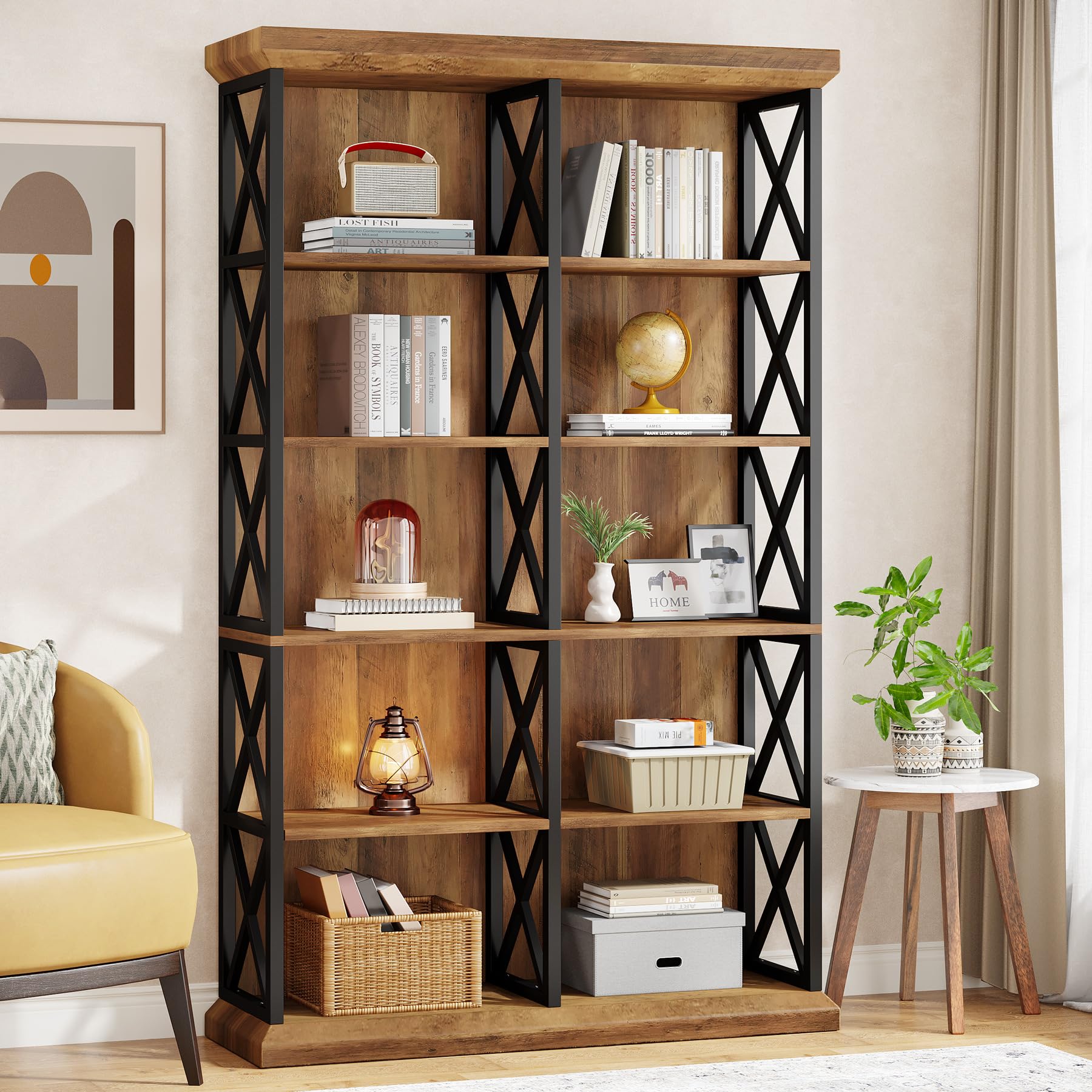 6-Tier Double Wide Industrial Bookshelf, 75"H