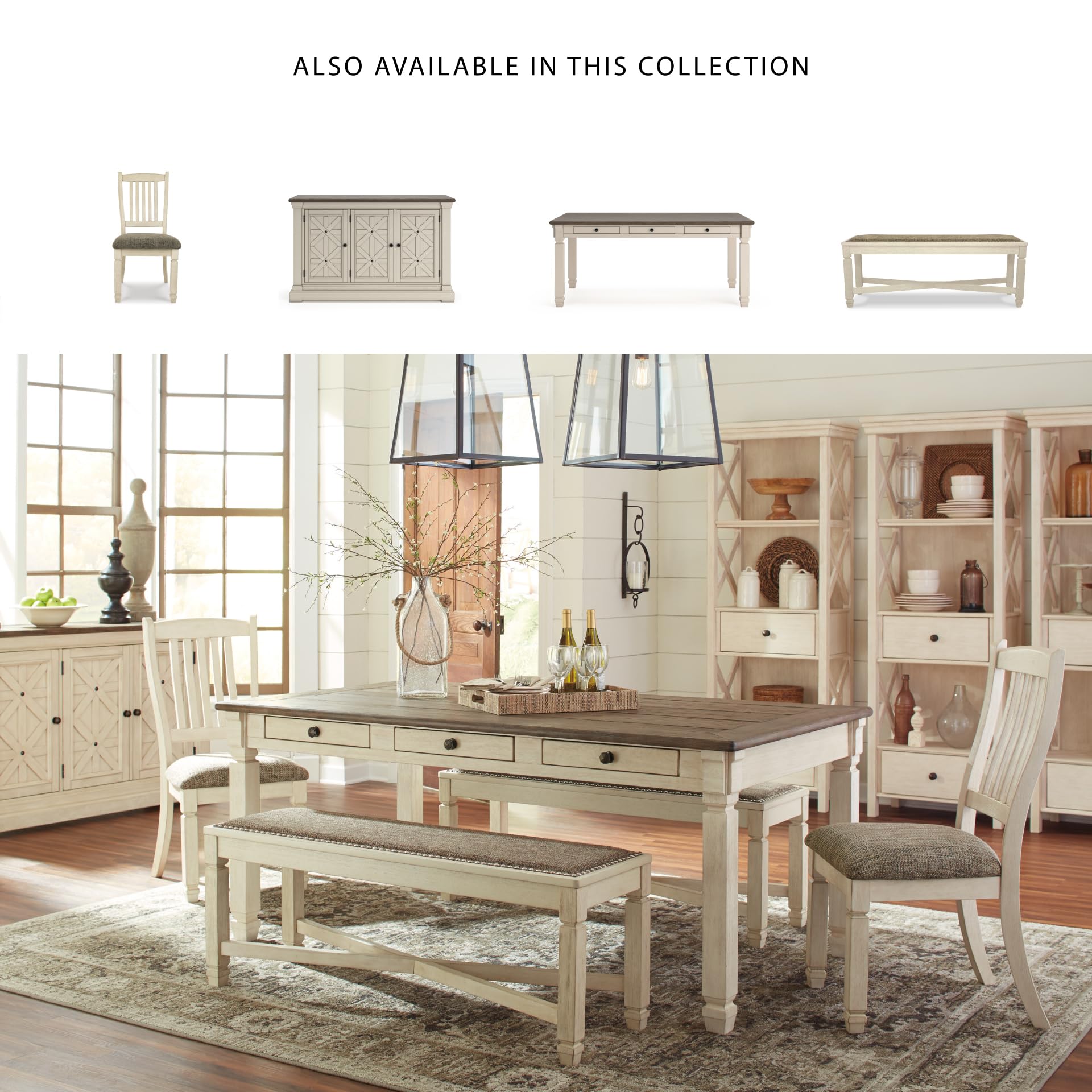 Farmhouse Dining Table with 6 Storage Drawers