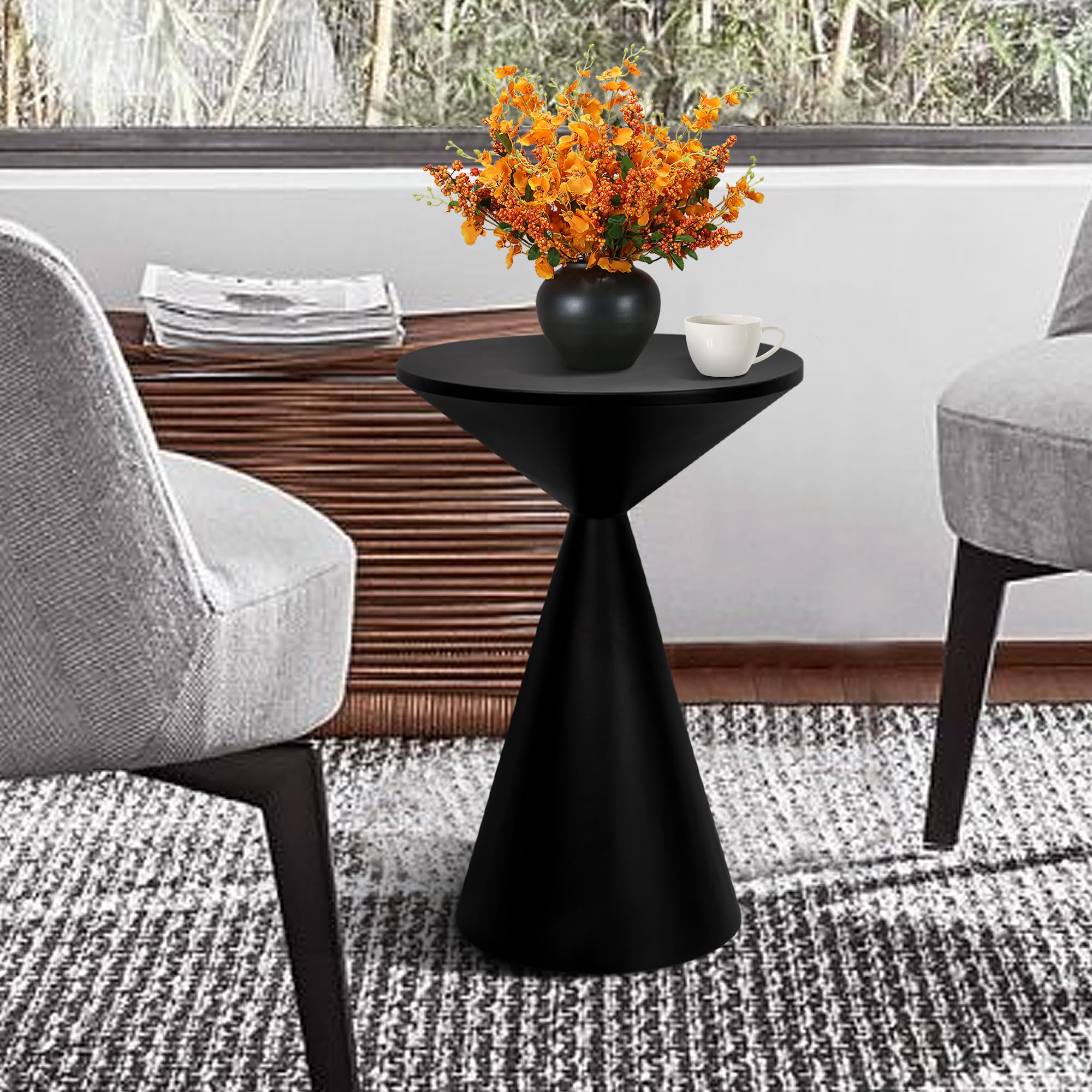 Round Metal Martini Accent Side Table