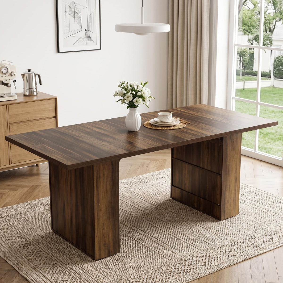 Farmhouse Dining Table with Storage