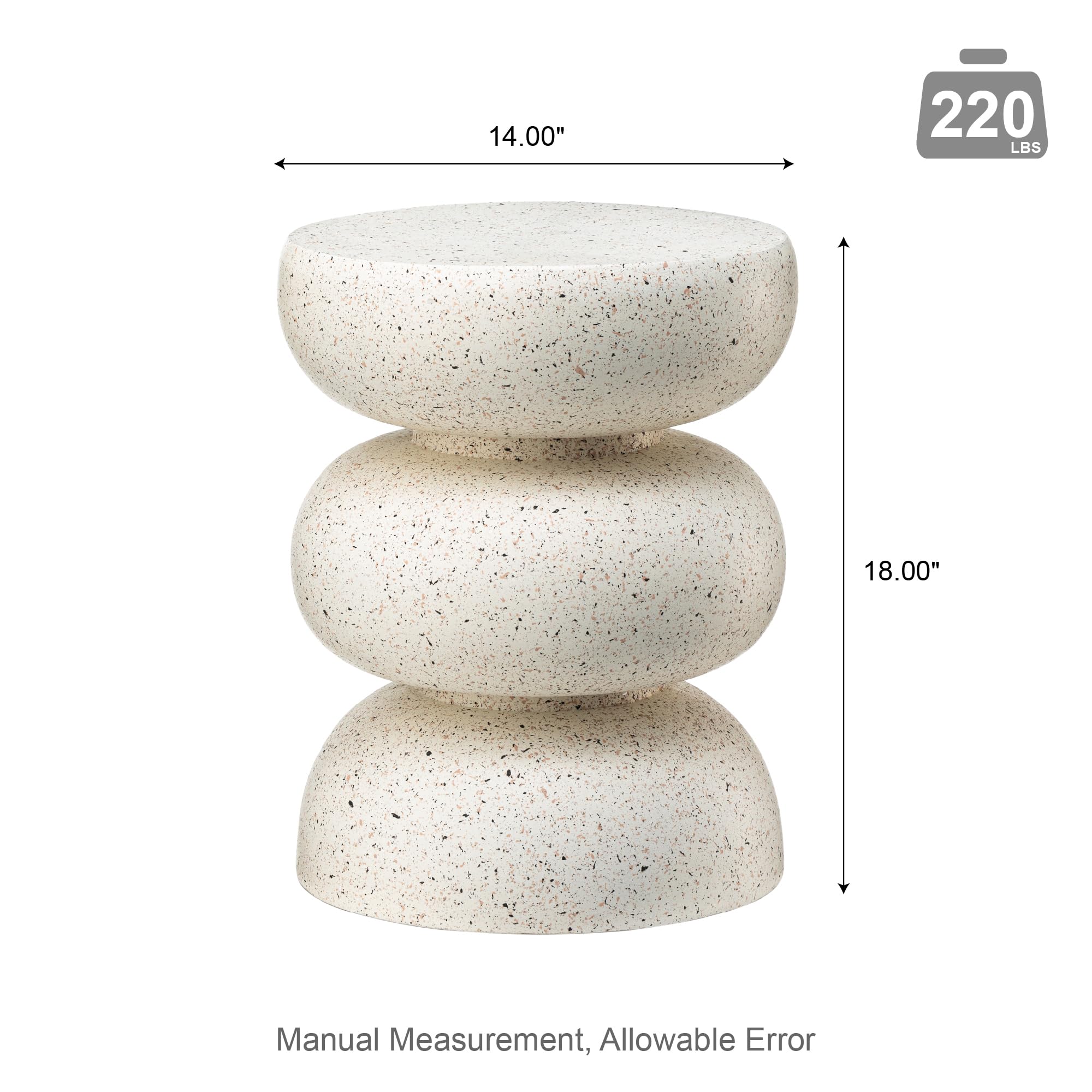 Round Garden Stool Side Table Set of 2
