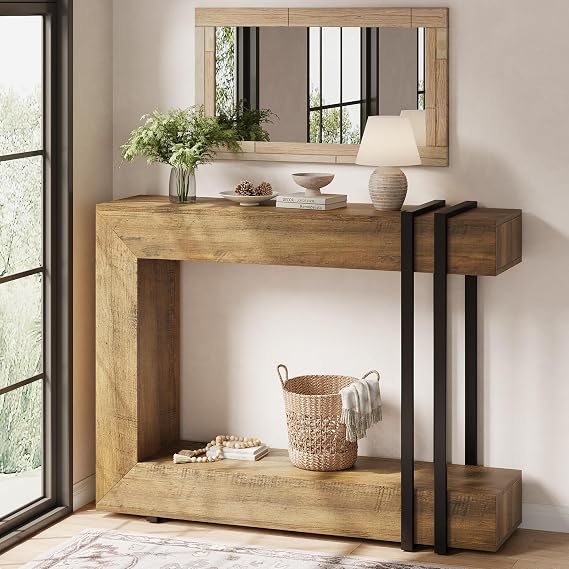 Black Two-Tier Console Table