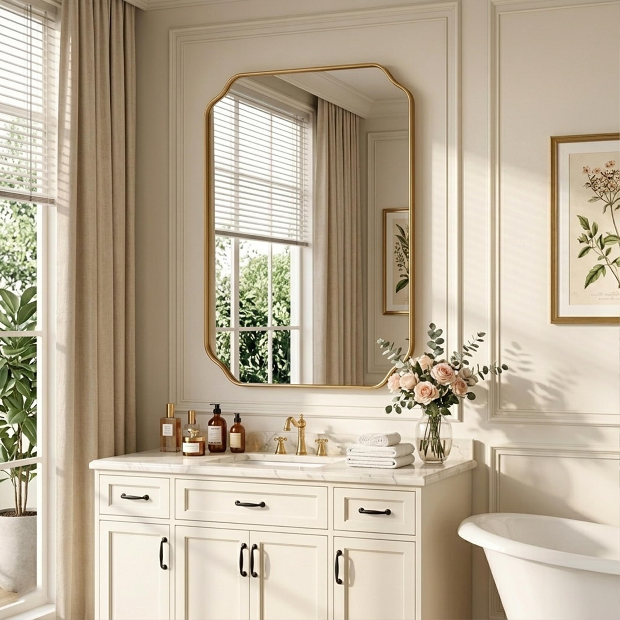 Gold Scalloped Wall Mirror