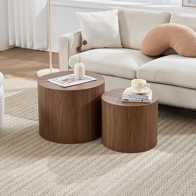 Round Nesting Coffee Table Set of 2