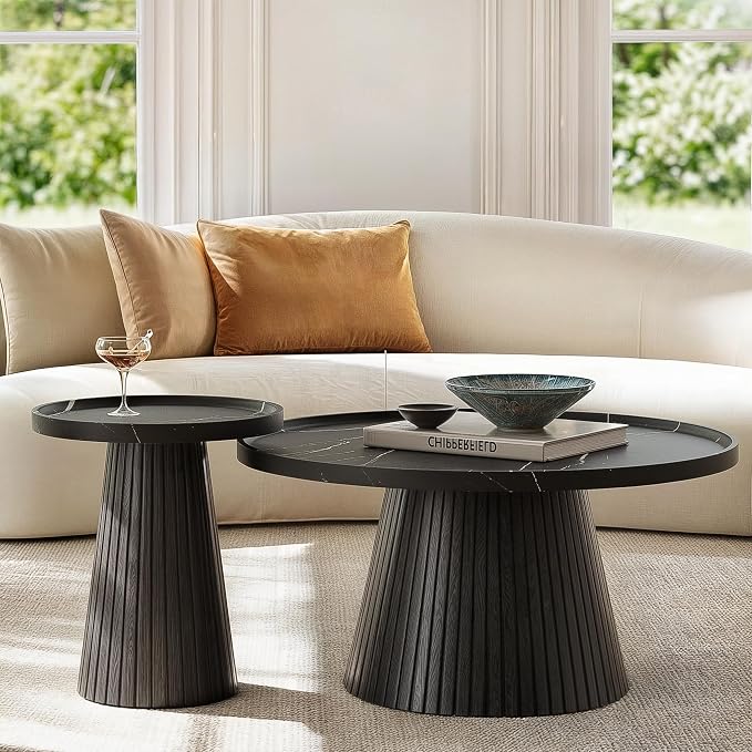 Faux Stone Nesting Coffee Tables