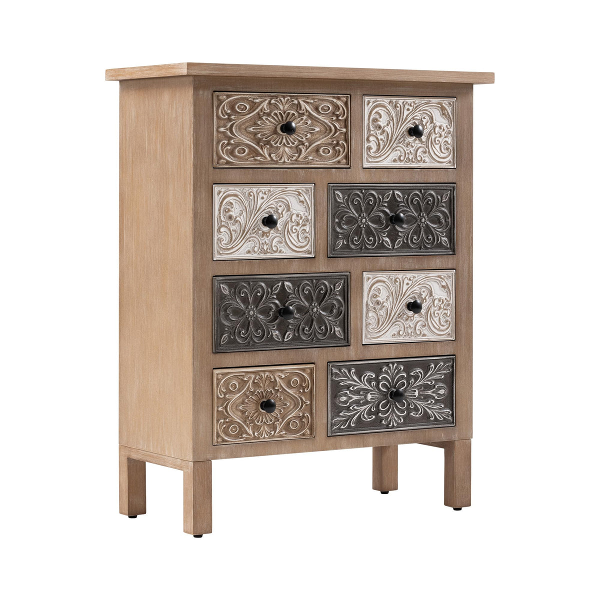 8-Drawer Boho Accent Cabinet