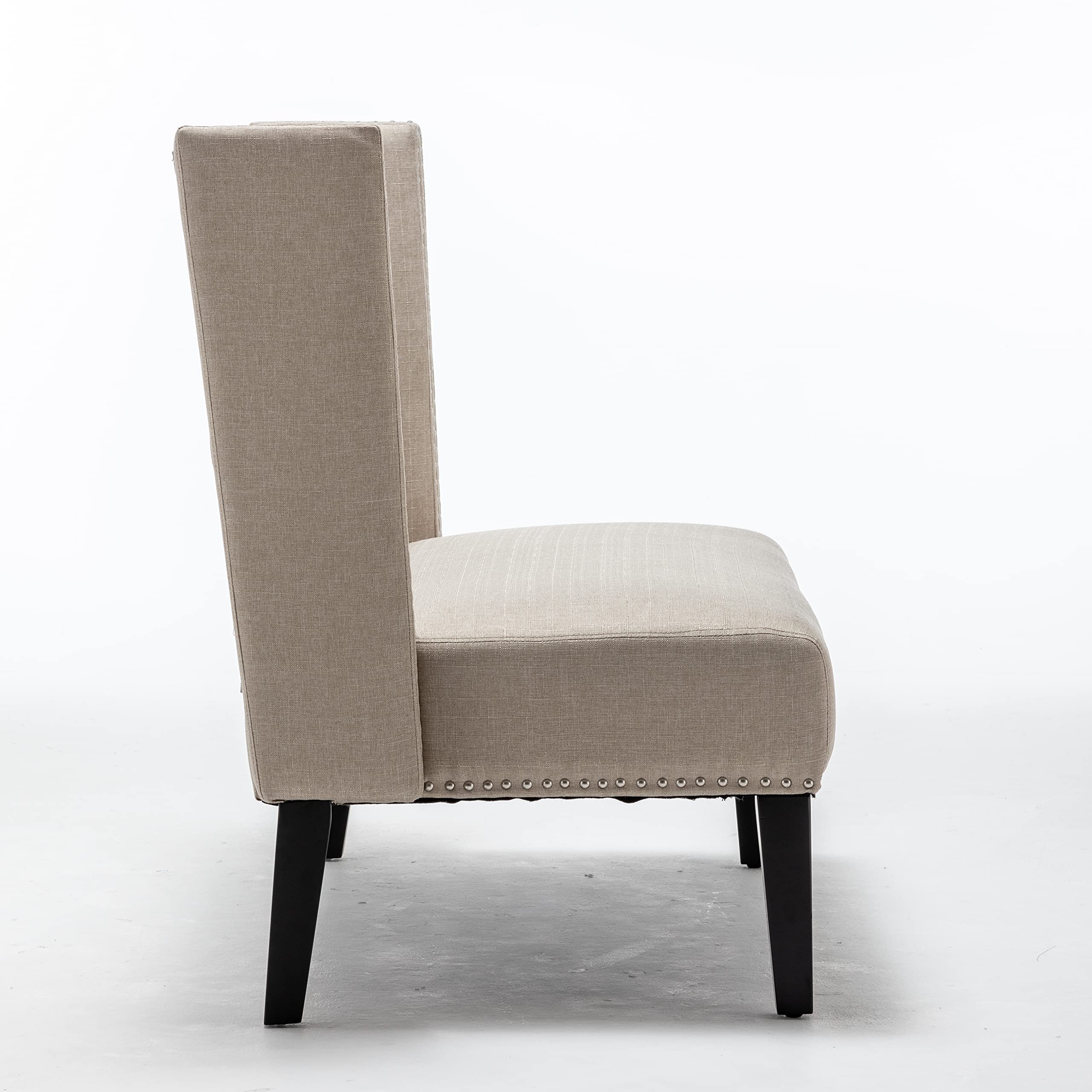 Andeworld Modern Loveseat Settee Bench Sofa Couch, Upholstered Banquette Dining Bench with Back for Dining Living Room Hallway or Entryway Seating,Putty
