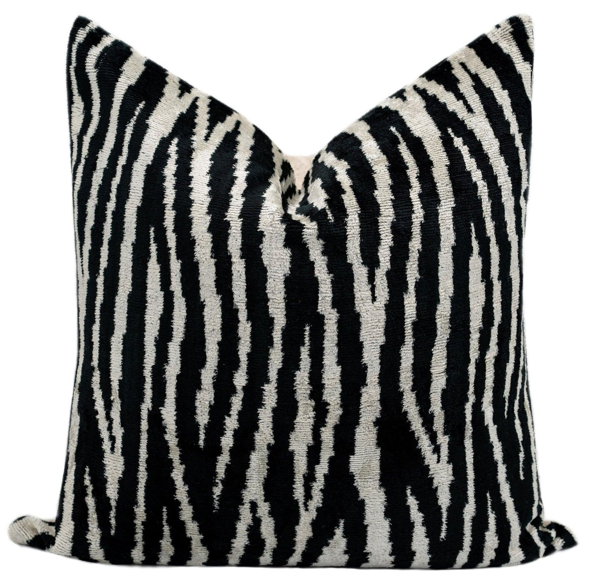 Zebra Print Velvet Throw Pillow