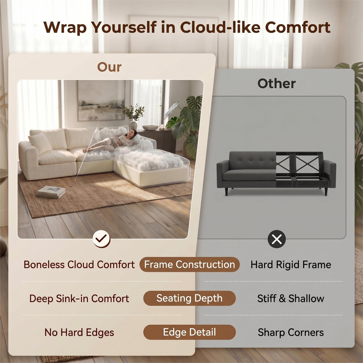 Beige Modular Sectional Sofa